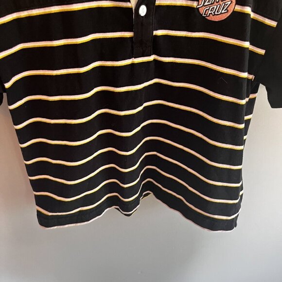 Santa-Cruz T-shirt Collared Striped Black & White Skateboards Size XS - Picture 6 of 8